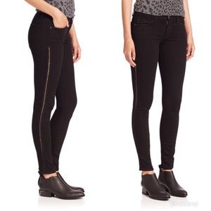 Current Elliott Jet Black Crochet Skinny Jeans